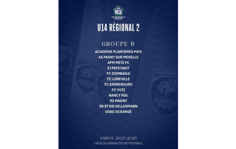 LE GROUPE B POUR LA TEAM U14 R2