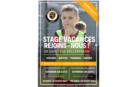 INSCRIPTION  STAGE  VACANCES AVRIL